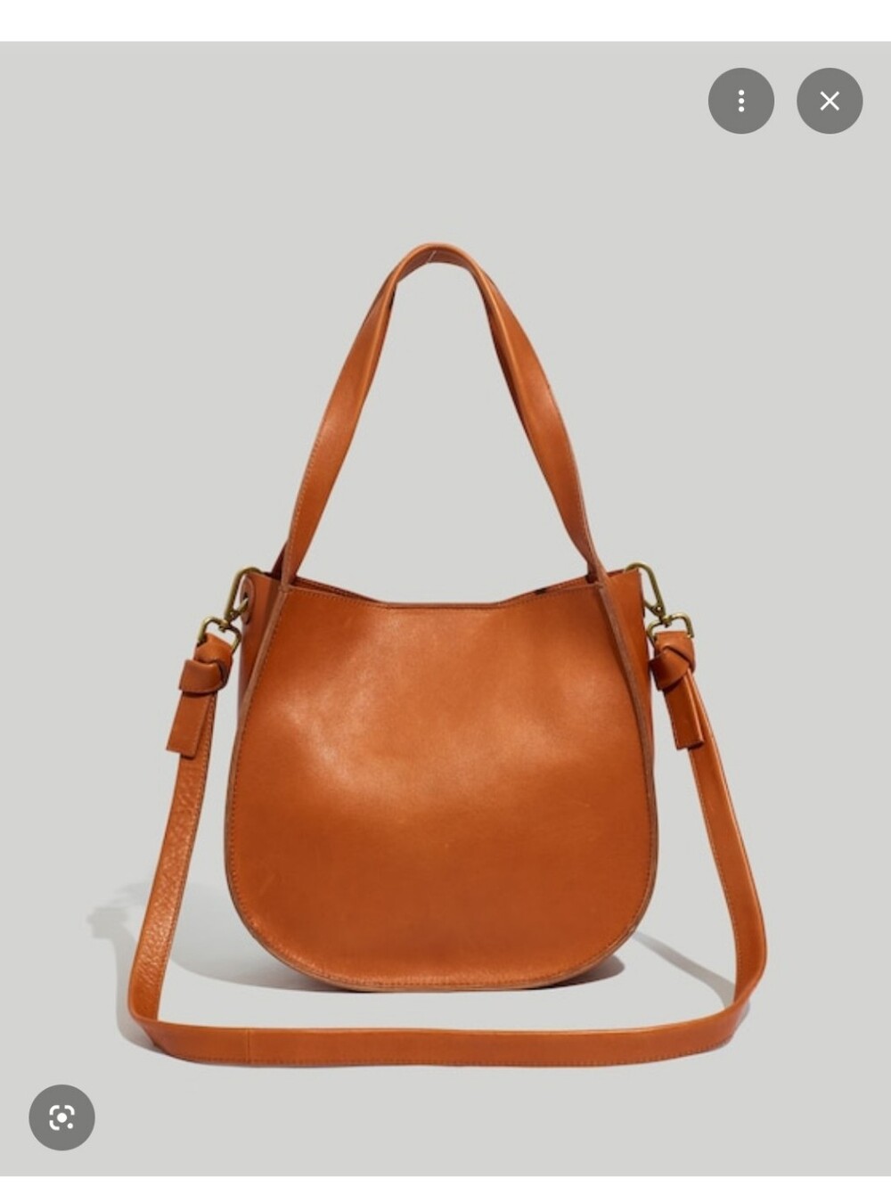 Madewell Sydney Leather Shoulder Bag in Cognac Brown